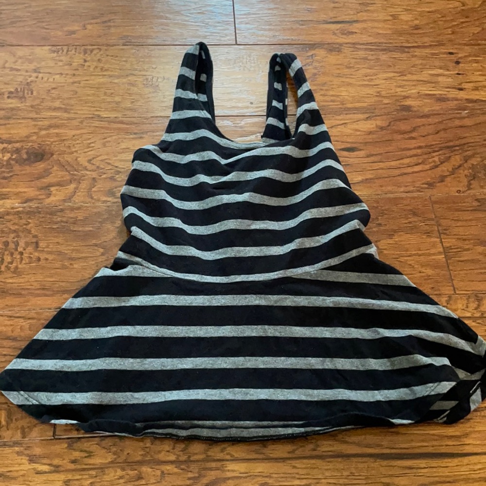 Express striped peplum tank